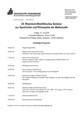 Programm des 29. RheWeSe