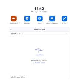 Zoom Client Startseite