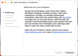 MacOS Zoom Installationsmanager Beispielbild
