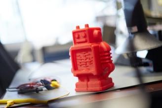 Rotes 3D-gedrucktes Männchen