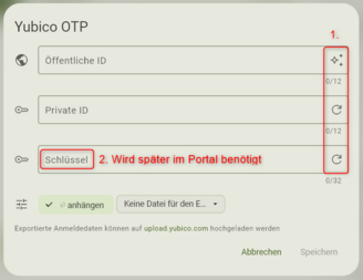 Yubico Konfiguration; Details in der Beschreibung