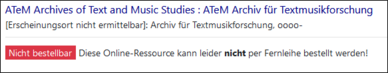Screenshot Fernleihe Aufsatz ncht bestellbar
