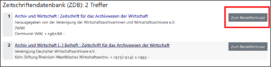 Screenshot Fernleihe Aufsatz Trefferliste