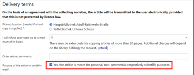 Screenshot interlibrary loan delivery terms
