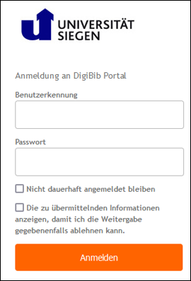 Screenshot Anmeldung zur Fernleihe