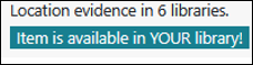 Screenshot interlibrary loan title is available in the library