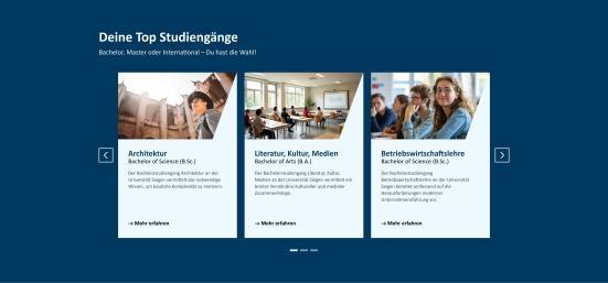 Bild des Study Program Sliders