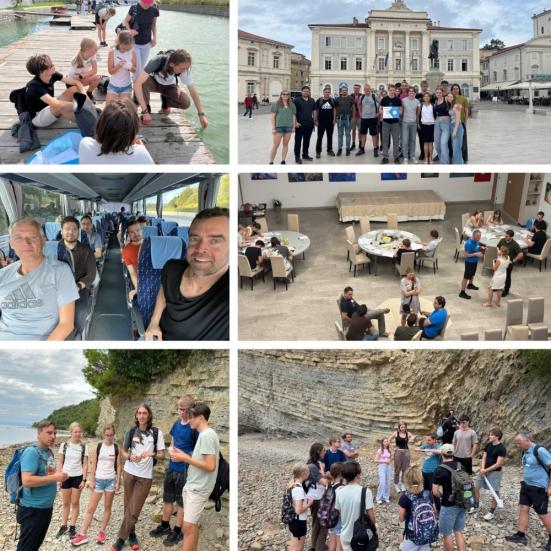 Collage von Bildern der slowenischen Exkursion des Projektes BRO