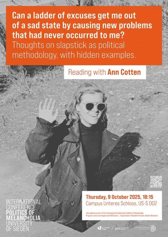 Veranstaltungsplakat Lesung mit Ann Cotton