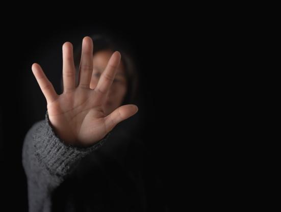 Stop Violence, Women domestic violence, and abuse STOP gesture with hand.