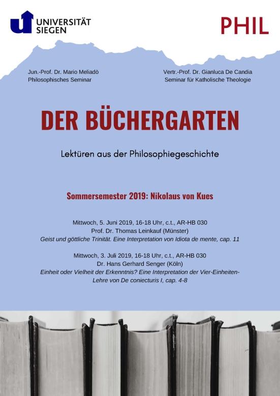 Plakat zum Büchergarten zu Nikolaus von Kues