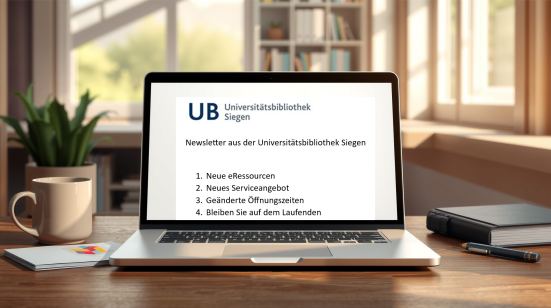 BIldschirm mit stilisierter Newsletter-Abbildung