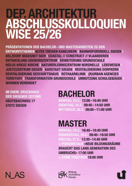 Abschlusskolloquien BA und MA – Wintersemester 2025/26