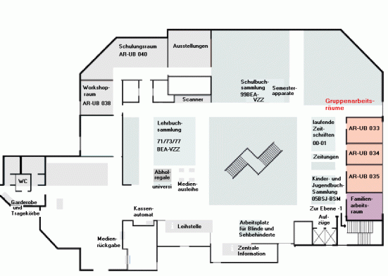 Gruppenarbeitsräume Hauptbibliothek AR, Ebene 0
