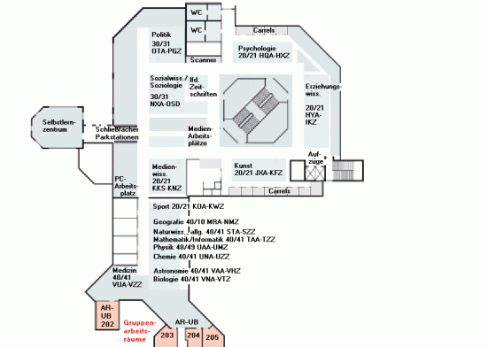 Gruppenarbeitsräume Hauptbibliothek AR, Ebene 2