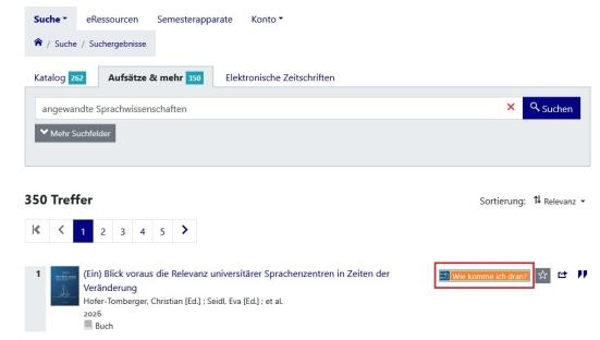 Link "Wie komme ich dran?" im Katalog plus