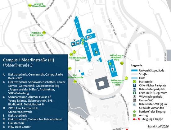 Lageplan Hölderlin-Campus (H)
