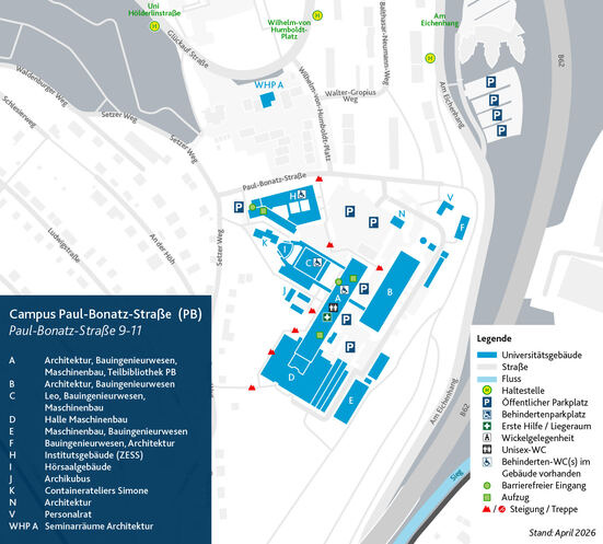 Lageplan Paul-Bonatz-Campus (PB)