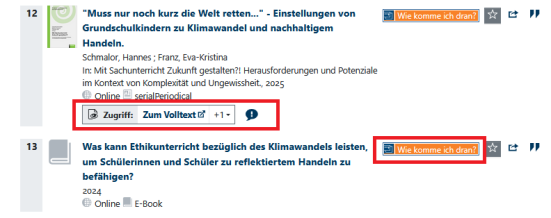 Screenshot des Links "Wie komme ich dran" im Katalog plus