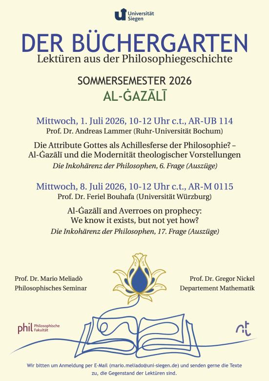 Plakat des Büchergarten zu Al-Ghazali
