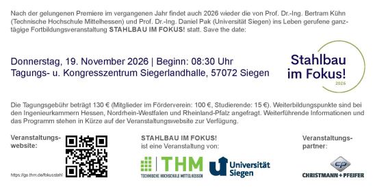 Stahlbau im Fokus 2026