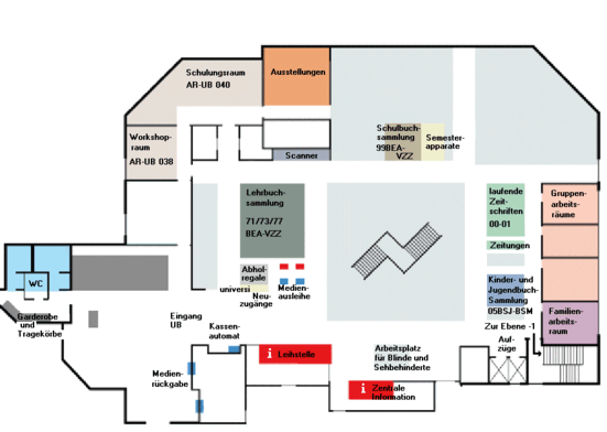 Übersichtsplan Hauptbibliothek AR Ebene 0