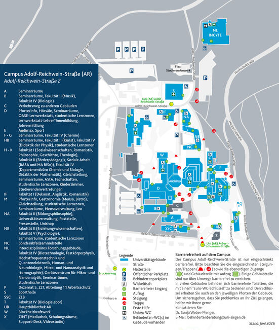 Lageplan Adolf-Reichwein-Campus (AR)