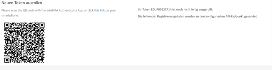 QR-Code Beispiel für das Ausrollen eines Pushtokens