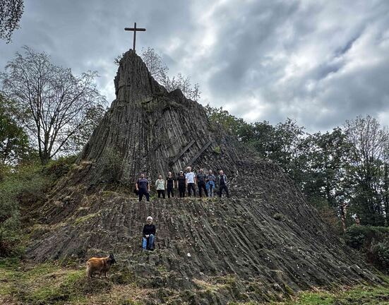 Gruppenfoto auf dem Druidenstein