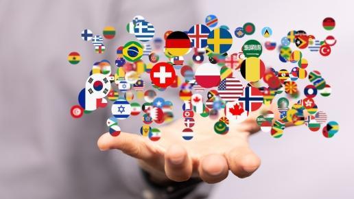 World map with all states and their flags,3d render