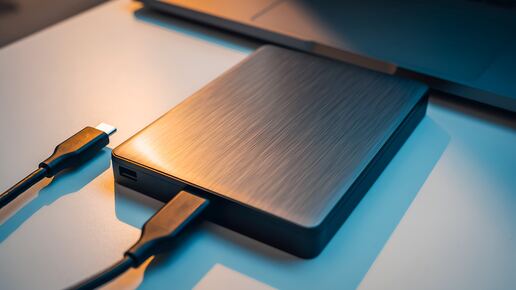 eine ssd karte ist verbunden mit einen laptop