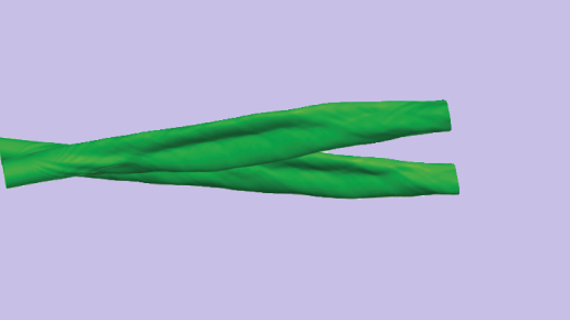Endergebnis nach der Simulation einer Kollision von zwei Röhren