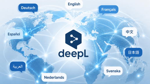deepL-Logo mit Weltkarte