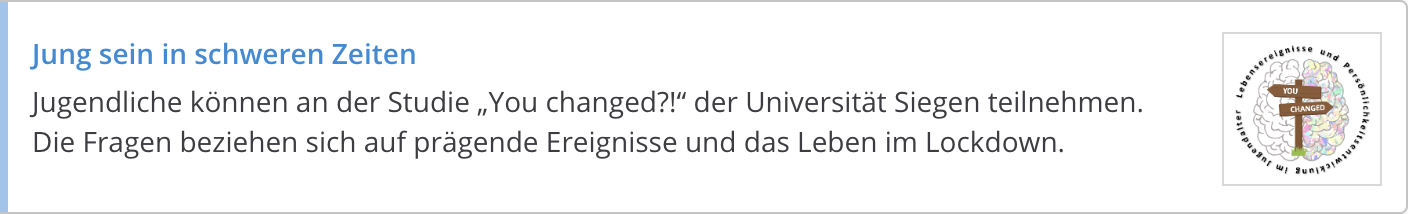 Jung sein in schweren Zeiten