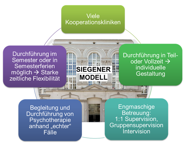 Grafik, die die fünf Stichpunkte des Siegener Modells aus dem ersten Absatz noch einmal darstellt