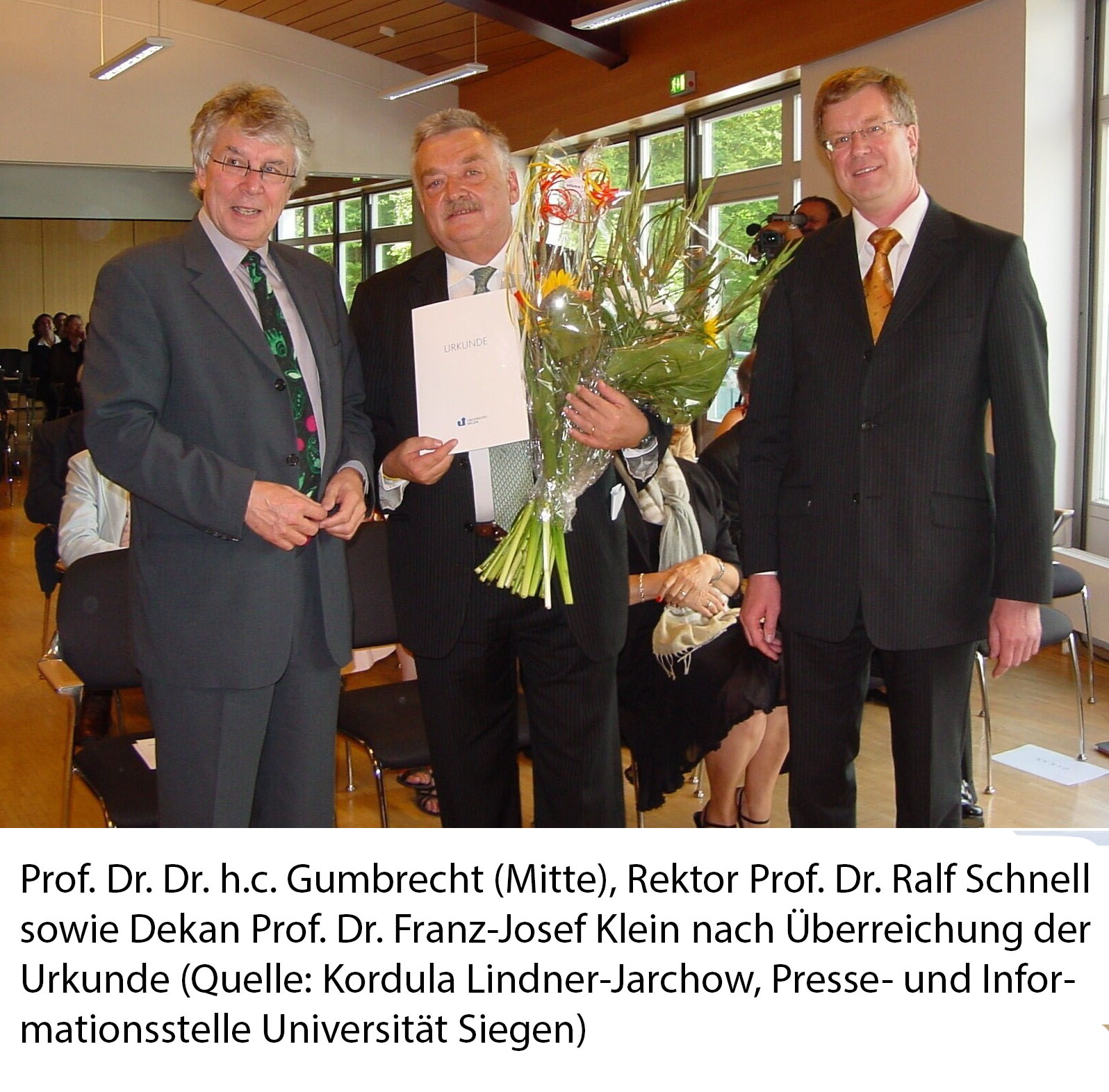 Ehrendoktor Falcke und Prodekanin Prof. Dr. Schwarz