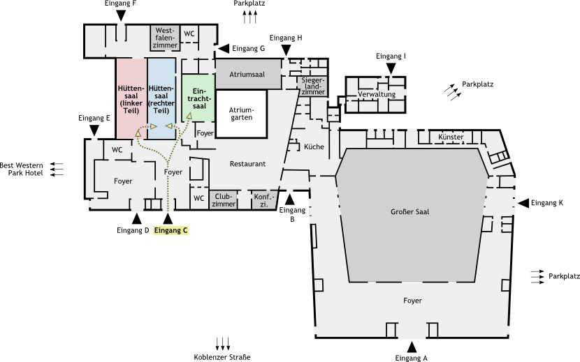 Grundriss Siegerlandhalle Erdgeschoss