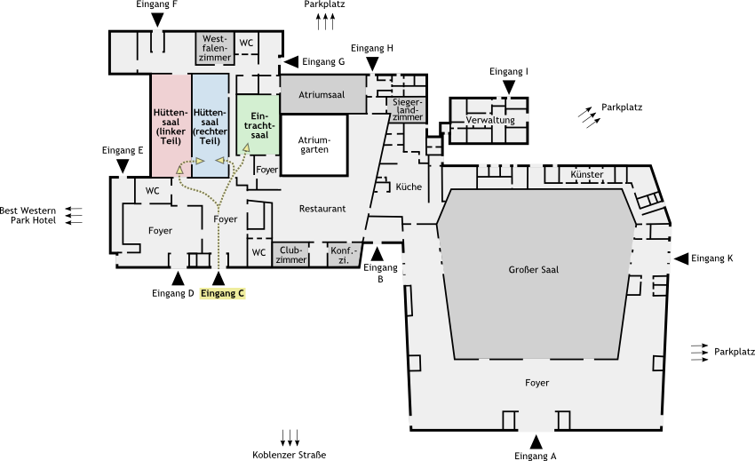 Grundriss Siegerlandhalle Erdgeschoss