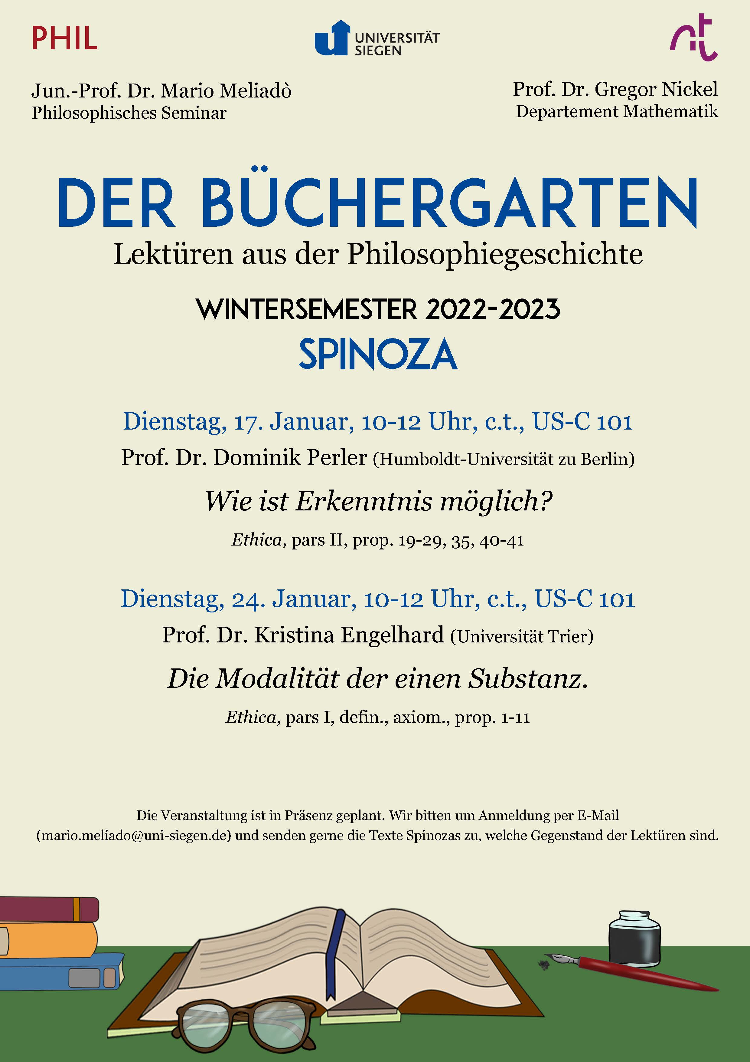 Büchergarten WiSe 2022/2023 Spinoza Webseite