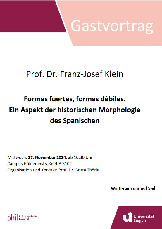  Gastvortrag Prof. Dr. Franz-Josef Klein