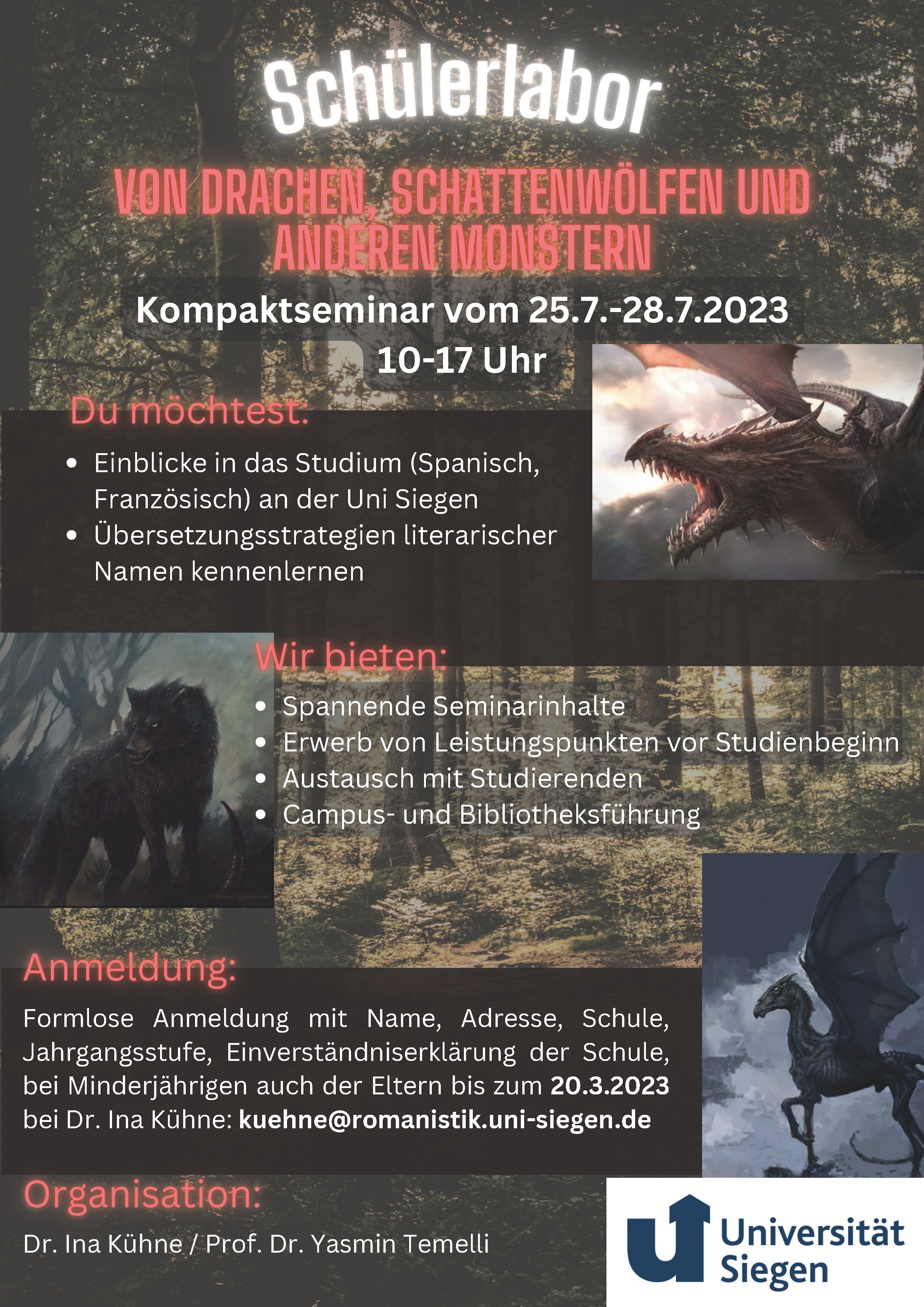 Schülerlabor Von Drachen, Schattenwölfen und anderen Monstern.