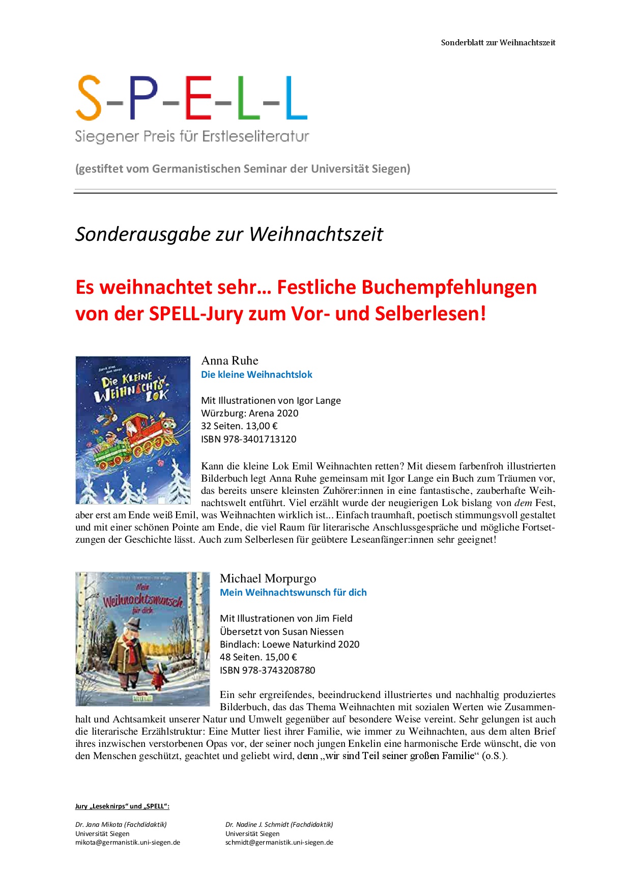 Sonderblatt_Weihnachtsempfehlungen 2020