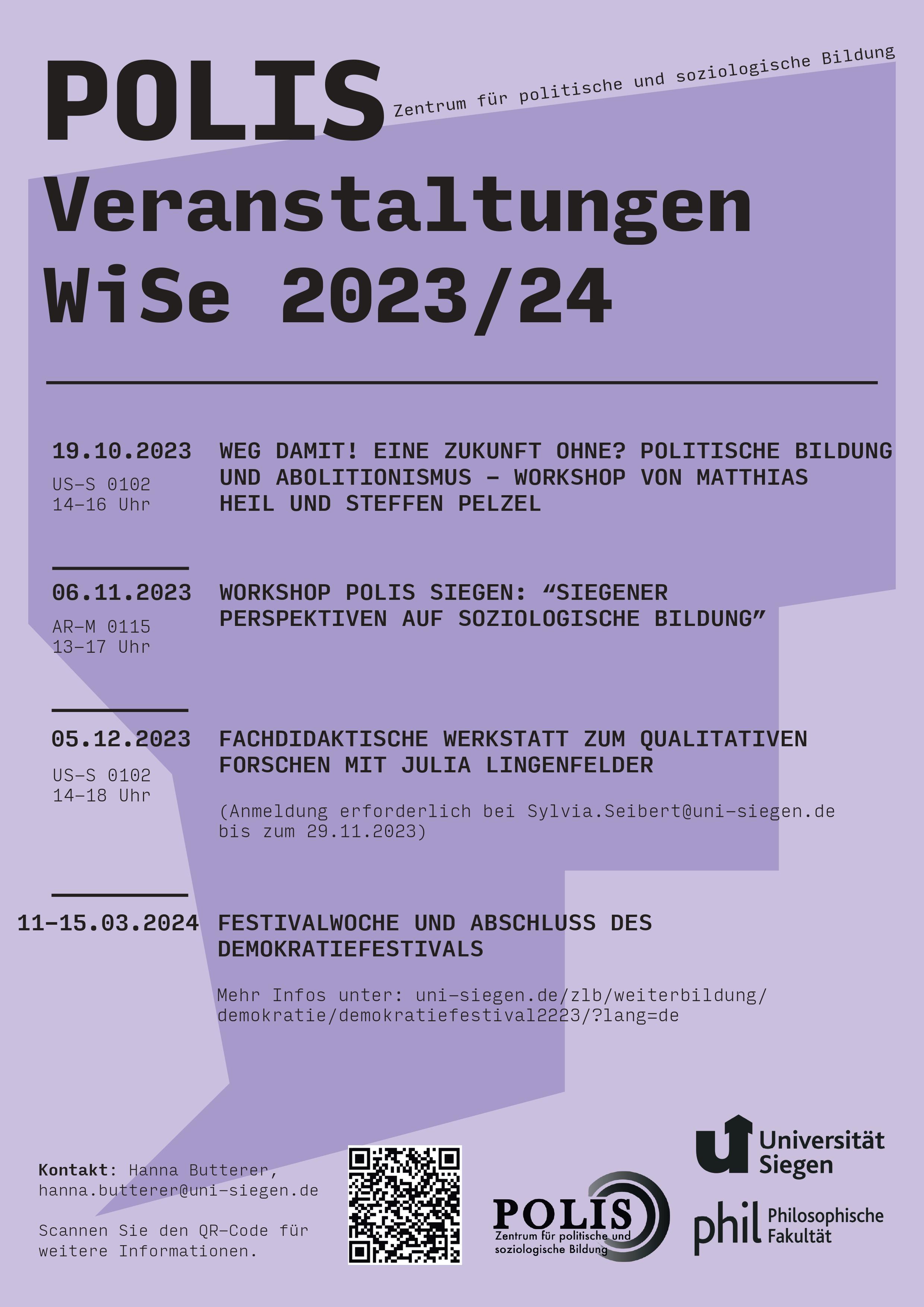 Veranstaltungen POLIS WiSe 2023/24