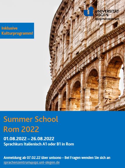 Summer School Roma SoSe22 Flyer