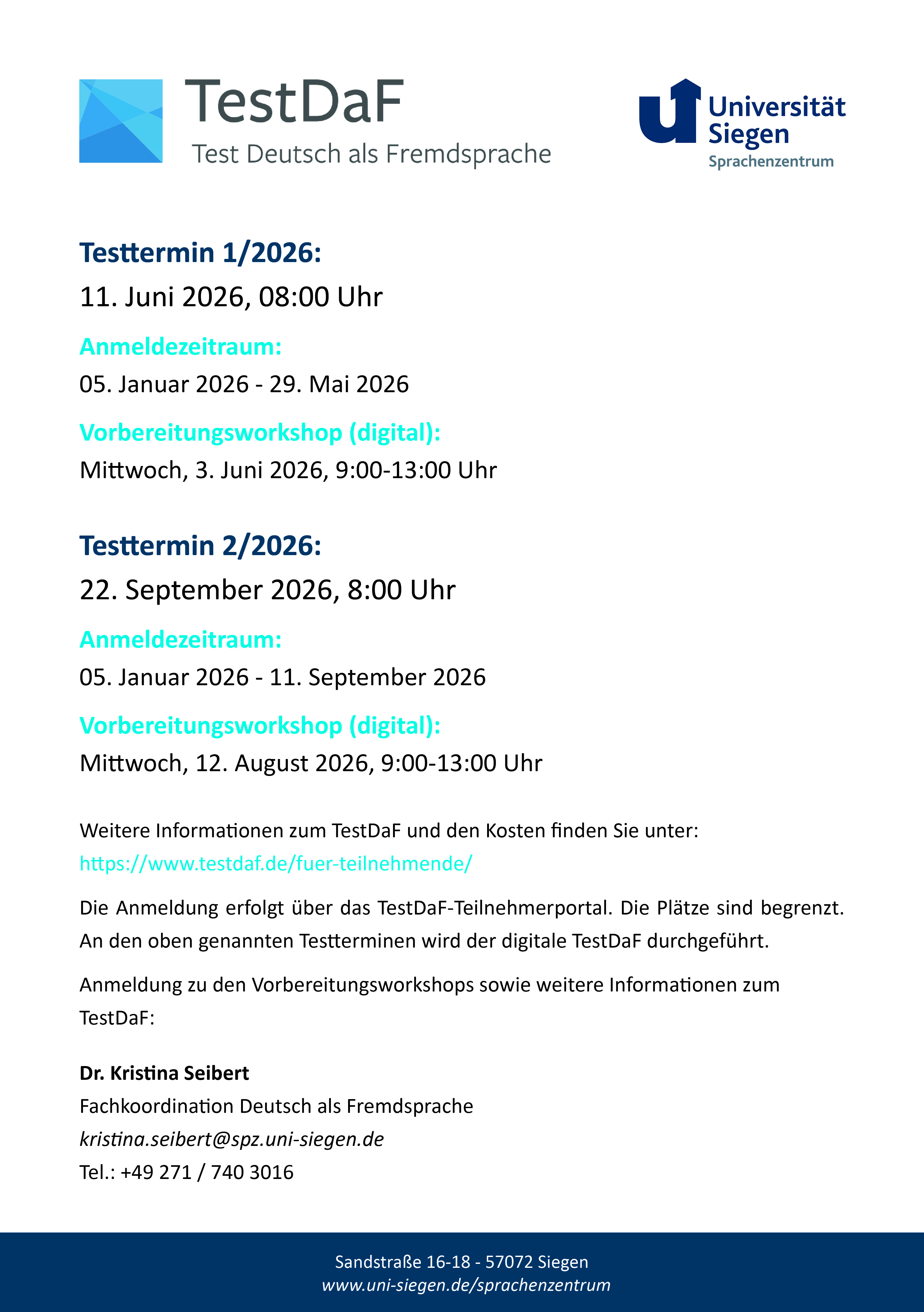 TestDaF 2025 Flyer