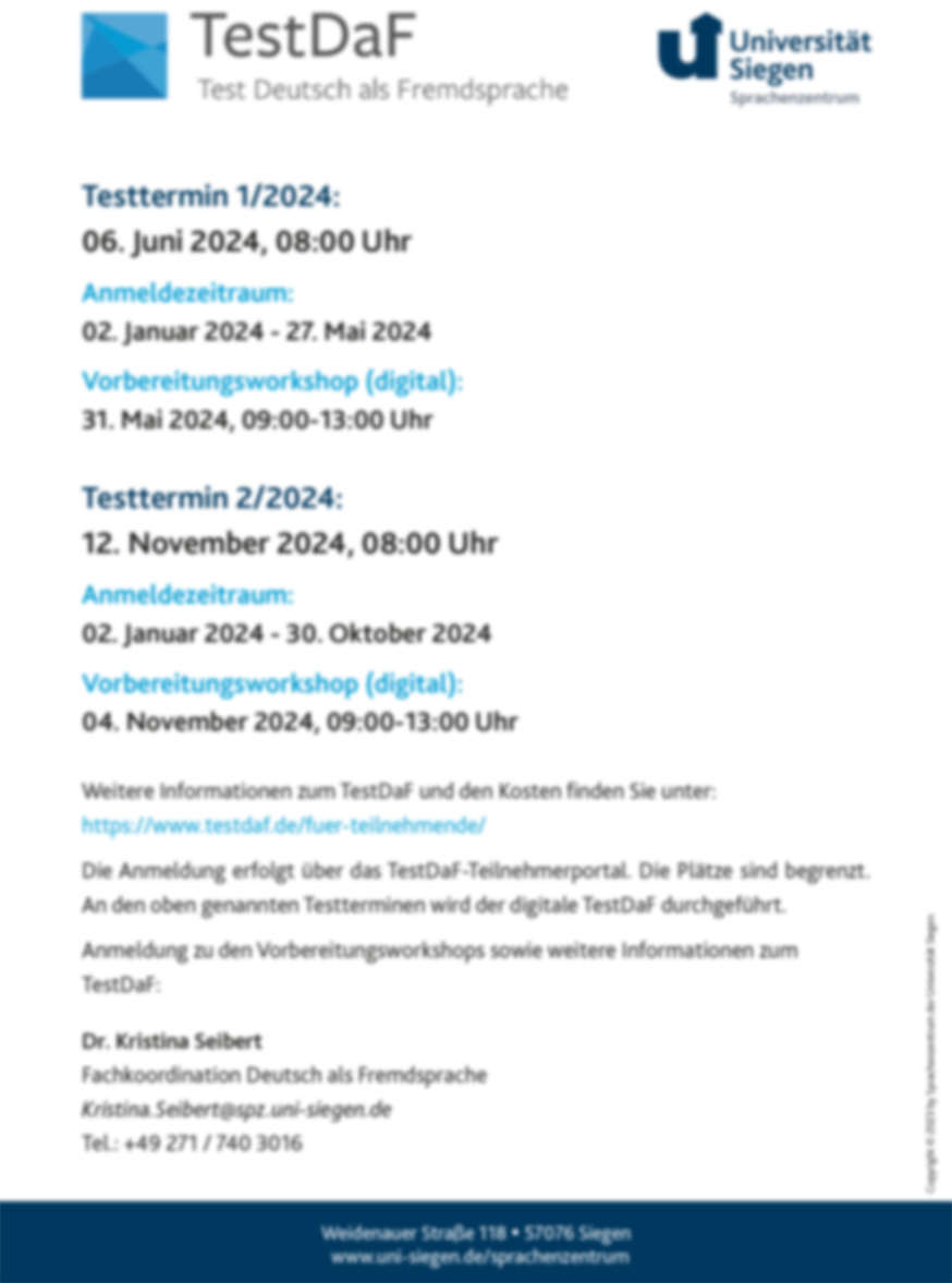 TestDaF 2024 Flyer