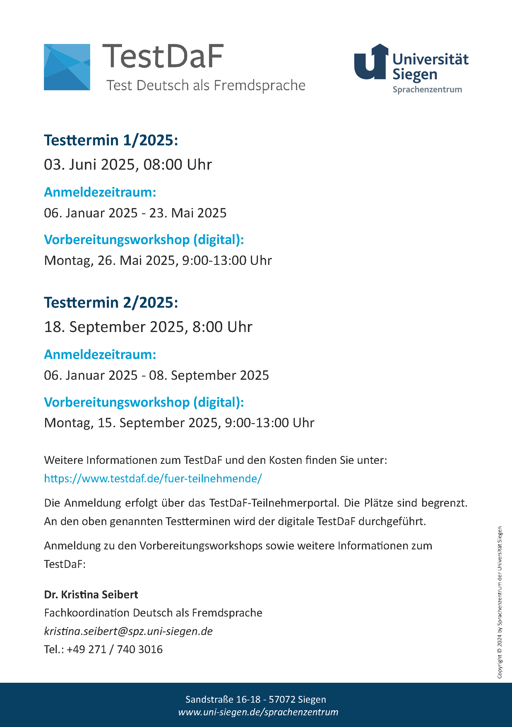 TestDaF 2025 Flyer
