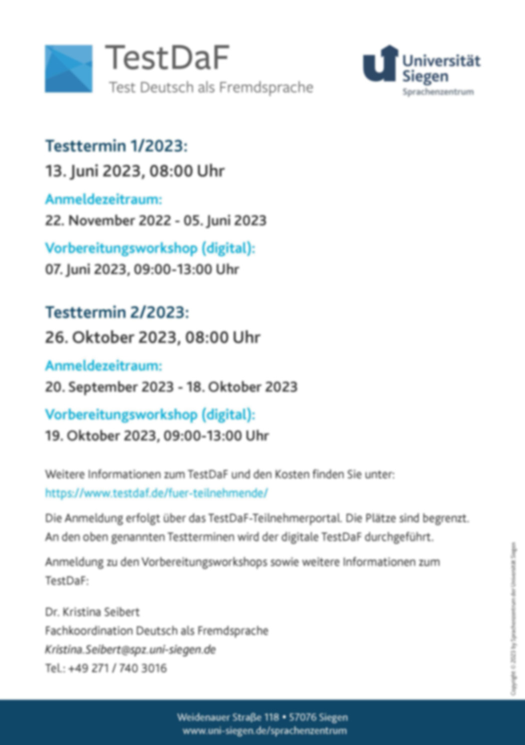 TestDaF 2023 Flyer