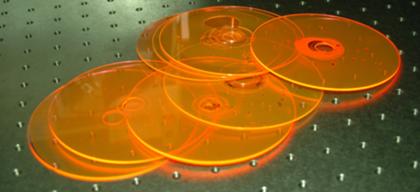 Farbstoffbeschichtete Dye Laser Discs (DLD)