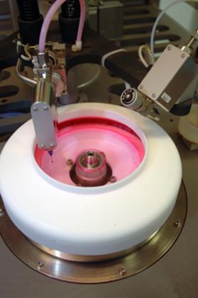 Farbstoffbeschichtung einer Dye Laser Disc (DLD)